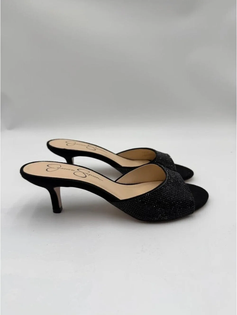 Women's Jessica Simpson Sofiah Kitten Heel Black Sandal Size 9M